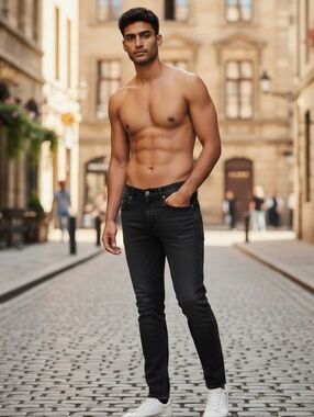 H&M Men's Washed Black Skinny Jeans